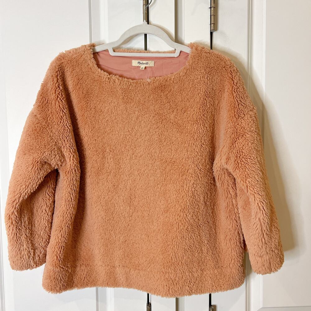 MADEWELL Pink Oversized Superfurry Plush Fleece Sweater Top | S